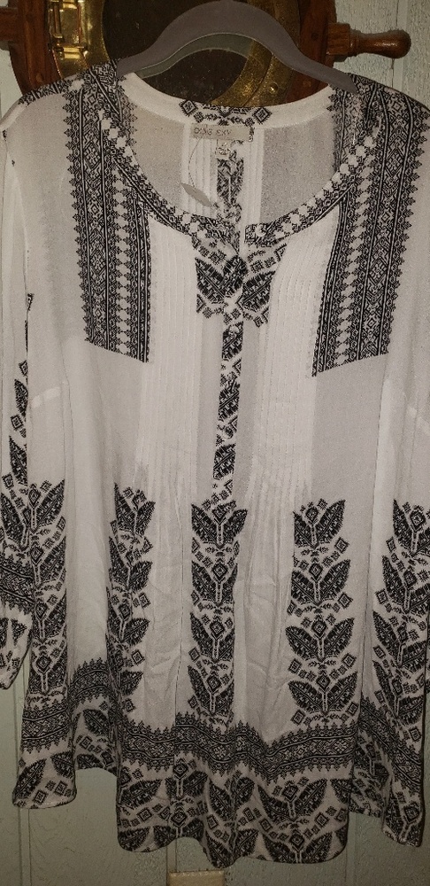 Pale Sky Blue and White Tunic